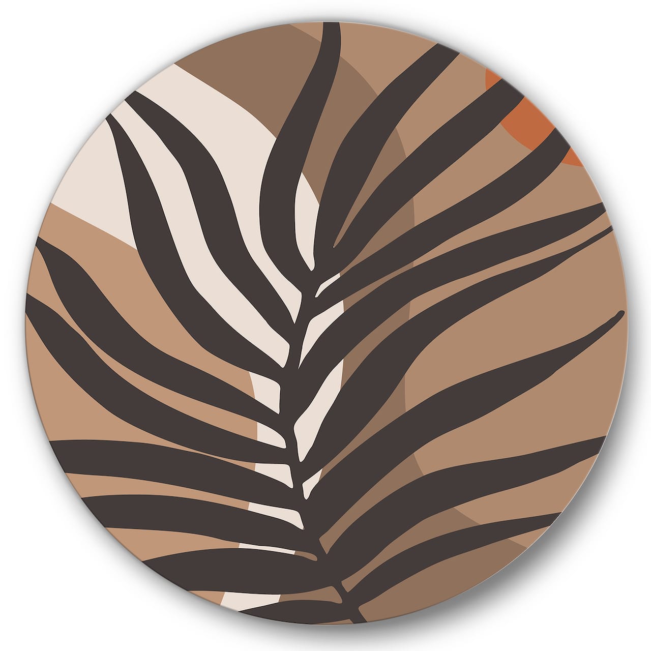 Designart - Tropical Leaf Silhouettes and Shapes II - Modern Metal Circle Wall Art